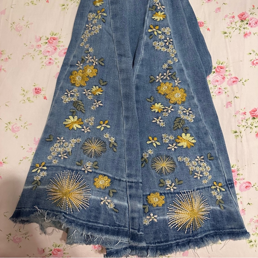 Embroidered Bootcut Flare Jeans